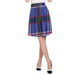 Blue Heather Plaid A-line Skirt by allthingseveryone