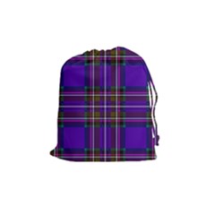 Purple Tartan Plaid Drawstring Pouches (medium)  by allthingseveryone