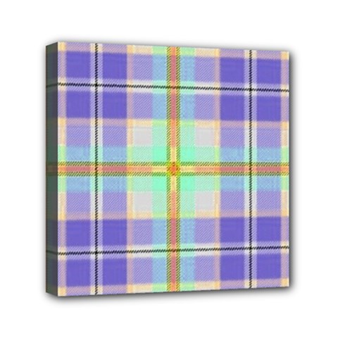 Blue And Yellow Plaid Mini Canvas 6  x 6 