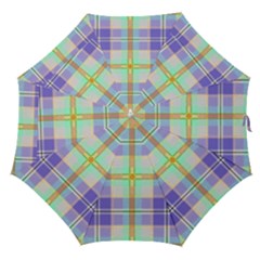 Blue And Yellow Plaid Straight Umbrellas by allthingseveryone