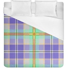 Blue And Yellow Plaid Duvet Cover (King Size)