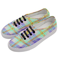 Blue And Yellow Plaid Women s Classic Low Top Sneakers