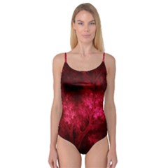 Artsy Red Trees Camisole Leotard 