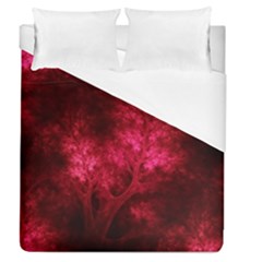 Artsy Red Trees Duvet Cover (queen Size)