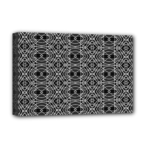 Black And White Ethnic Pattern Deluxe Canvas 18  X 12   by dflcprints