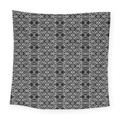 Black And White Ethnic Pattern Square Tapestry (large)