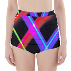 Xmas Light Paintings High-waisted Bikini Bottoms by Celenk