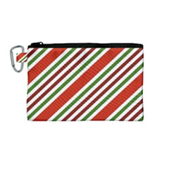 Christmas Color Stripes Canvas Cosmetic Bag (medium)