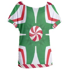 Candy Cane Kaleidoscope Women s Oversized Tee by Celenk