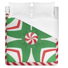 Candy Cane Kaleidoscope Duvet Cover (queen Size) by Celenk