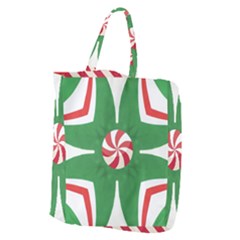 Candy Cane Kaleidoscope Giant Grocery Zipper Tote by Celenk