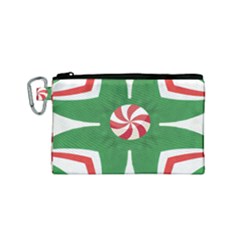 Candy Cane Kaleidoscope Canvas Cosmetic Bag (small) by Celenk