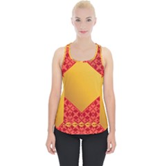 Christmas Card Pattern Background Piece Up Tank Top by Celenk