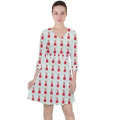 At On Christmas Present Background Ruffle Dress