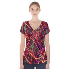 Wave Behaviors Short Sleeve Front Detail Top by Celenk