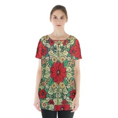 Calsidyrose Groovy Christmas Skirt Hem Sports Top by Celenk