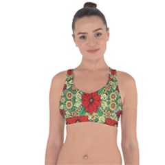 Calsidyrose Groovy Christmas Cross String Back Sports Bra by Celenk