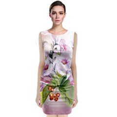 Wonderful Flowers, Soft Colors, Watercolor Classic Sleeveless Midi Dress by FantasyWorld7