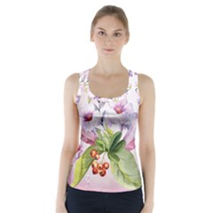 Wonderful Flowers, Soft Colors, Watercolor Racer Back Sports Top by FantasyWorld7