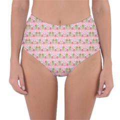 Floral Pattern Reversible High-waist Bikini Bottoms by SuperPatterns