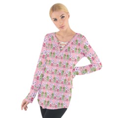 Floral Pattern Tie Up Tee by SuperPatterns