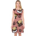 Happy Pugs Capsleeve Midi Dress View1