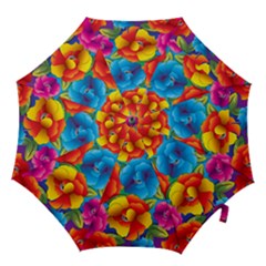 Neon Colored Floral Pattern Hook Handle Umbrellas (medium) by Bigfootshirtshop