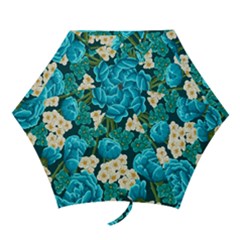 Light Blue Roses And Daisys Mini Folding Umbrellas by Bigfootshirtshop