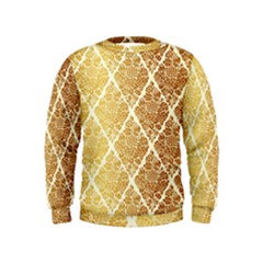 Vintage,gold,damask,floral,pattern,elegant,chic,beautiful,victorian,modern,trendy Kids  Sweatshirt by NouveauDesign