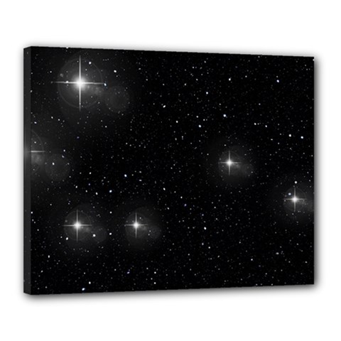 Starry Galaxy Night Black And White Stars Canvas 20  X 16  by yoursparklingshop