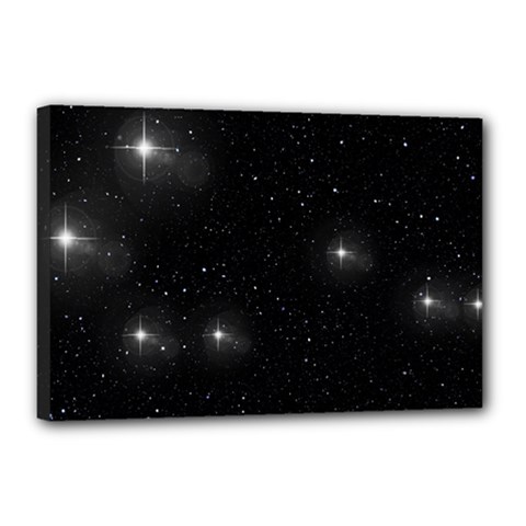 Starry Galaxy Night Black And White Stars Canvas 18  X 12  by yoursparklingshop