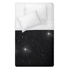 Starry Galaxy Night Black And White Stars Duvet Cover (single Size) by yoursparklingshop