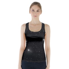 Starry Galaxy Night Black And White Stars Racer Back Sports Top