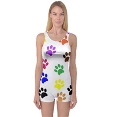 Pawprints Paw Prints Paw Animal One Piece Boyleg Swimsuit by Celenk