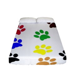 Pawprints Paw Prints Paw Animal Fitted Sheet (full/ Double Size) by Celenk