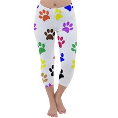 Pawprints Paw Prints Paw Animal Capri Winter Leggings  by Celenk