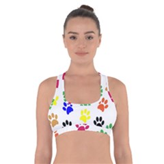 Pawprints Paw Prints Paw Animal Cross Back Sports Bra