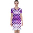 Pattern Square Purple Horizontal Short Sleeve Nightdress View1