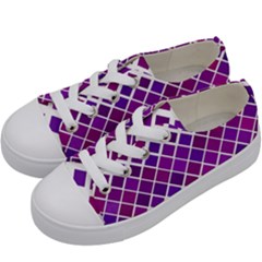 Pattern Square Purple Horizontal Kids  Low Top Canvas Sneakers by Celenk