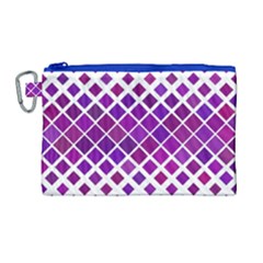 Pattern Square Purple Horizontal Canvas Cosmetic Bag (large) by Celenk