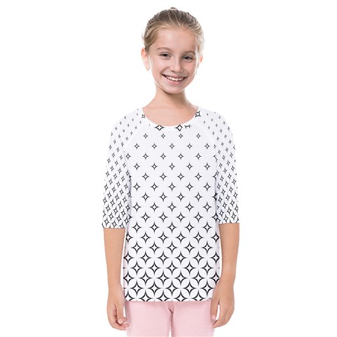 Star Pattern Decoration Geometric Kids  Quarter Sleeve Raglan Tee by Celenk