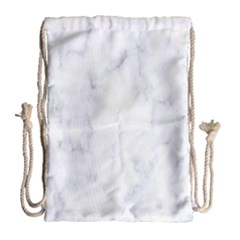 Marble Texture White Pattern Drawstring Bag (large) by Celenk