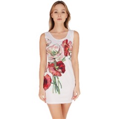 Flowers Poppies Poppy Vintage Bodycon Dress by Celenk