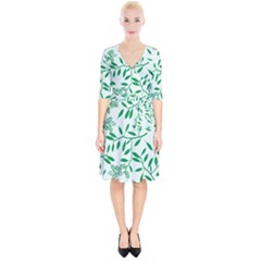 Leaves Foliage Green Wallpaper Wrap Up Cocktail Dress by Celenk