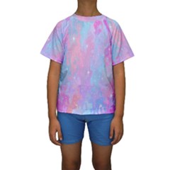 Space Psychedelic Colorful Color Kids  Short Sleeve Swimwear by Celenk