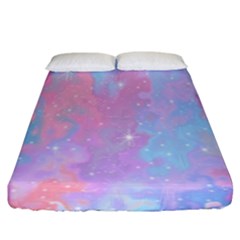 Space Psychedelic Colorful Color Fitted Sheet (king Size) by Celenk