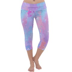 Space Psychedelic Colorful Color Capri Yoga Leggings by Celenk