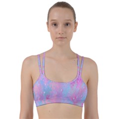 Space Psychedelic Colorful Color Line Them Up Sports Bra by Celenk