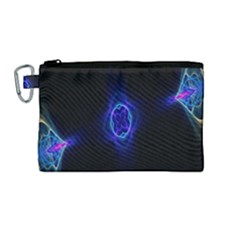 Lightning Kaleidoscope Art Pattern Canvas Cosmetic Bag (medium)