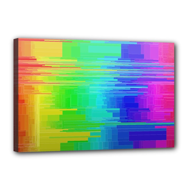 Colors Rainbow Chakras Style Canvas 18  x 12 